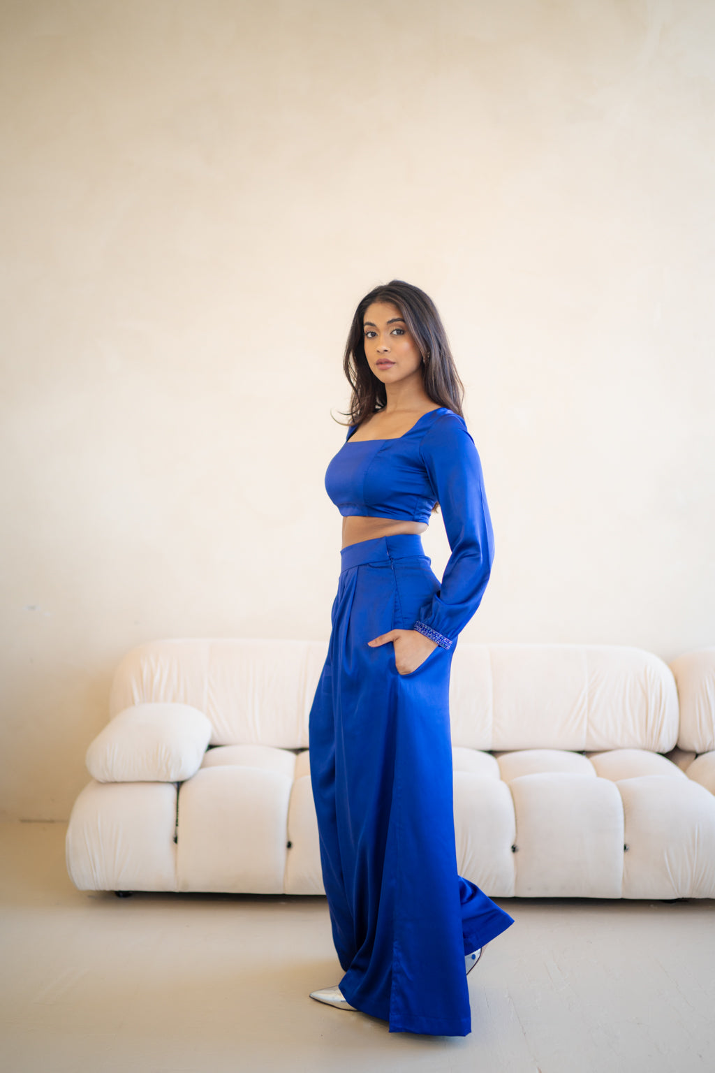 Aries Blue Wide Leg Trouser