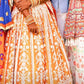 Mustard Orange Raw Silk Lehenga