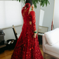 Red Sequin Lehenga Set