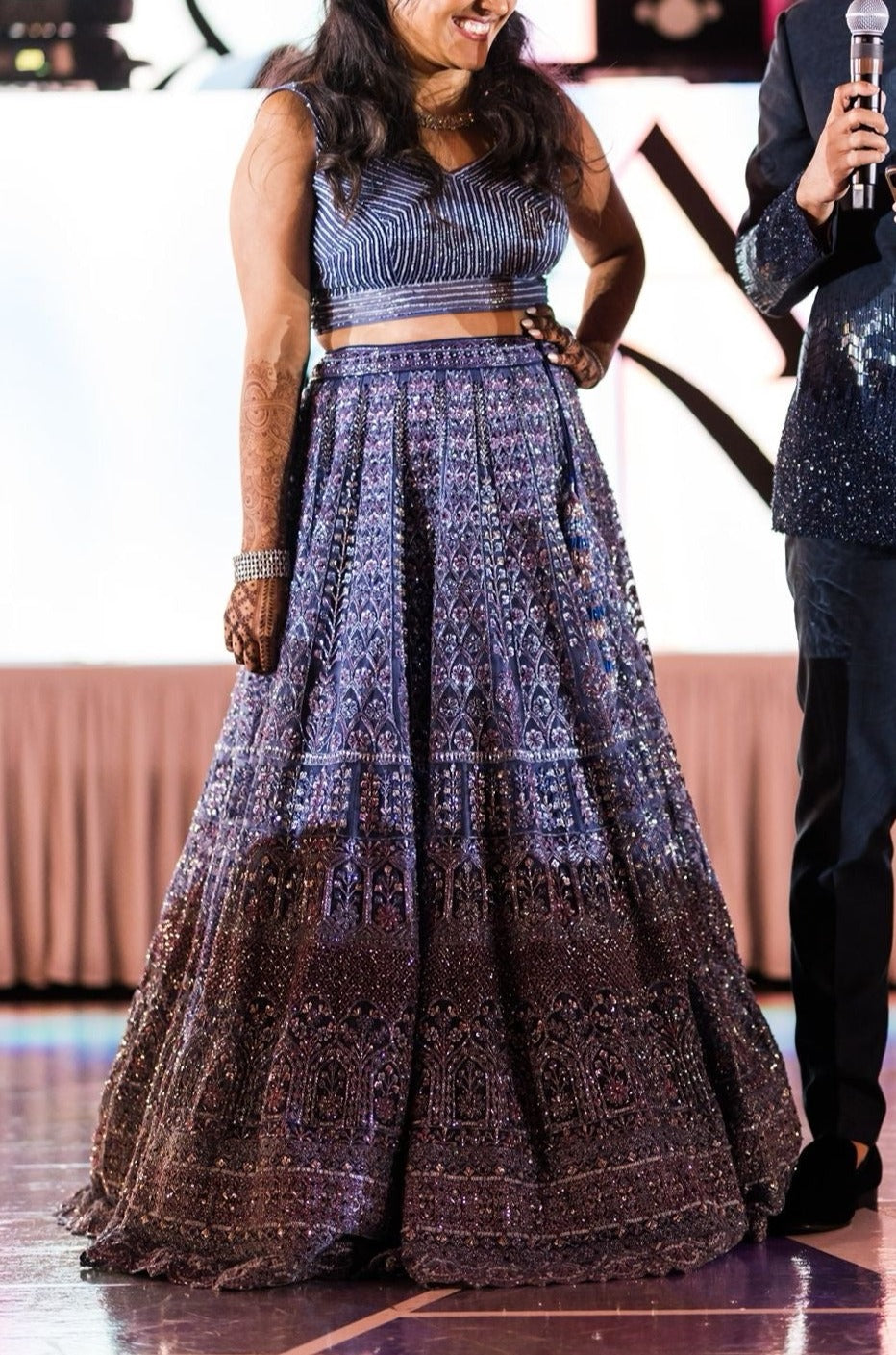 Blue Embellished Lehenga