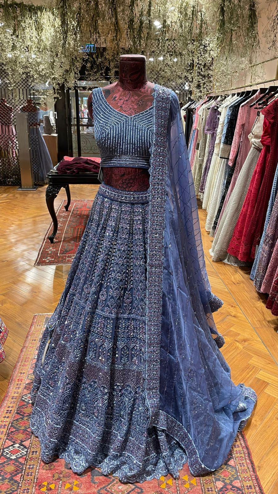 Blue Embellished Lehenga