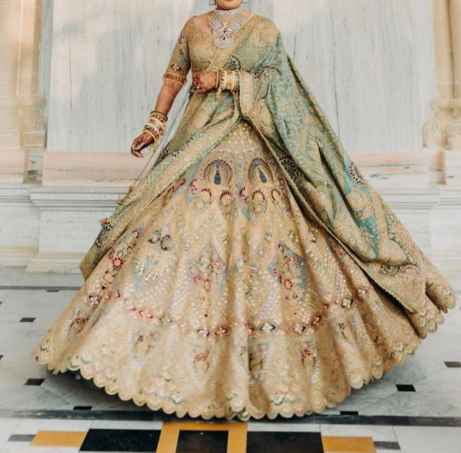 Ice Gray Silk Lehenga