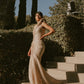 One Shoulder Sequin Sculpted Gown