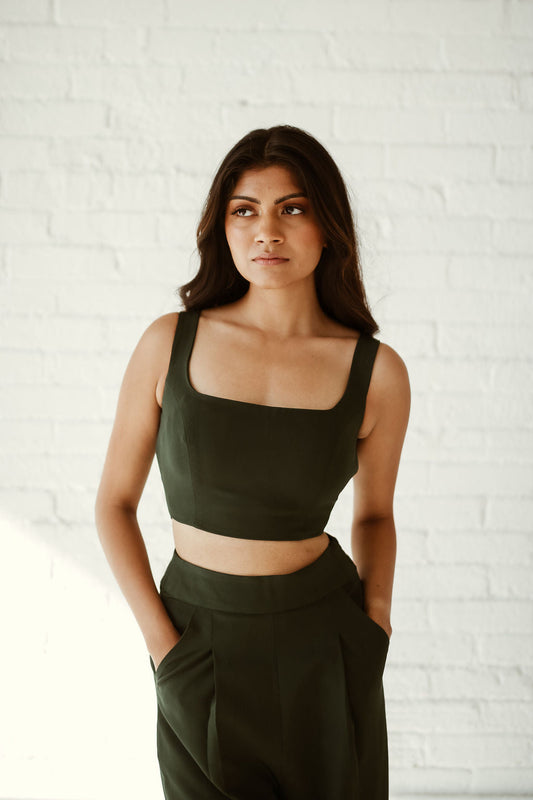 Emerald Sleeveless Adjustable Blouse