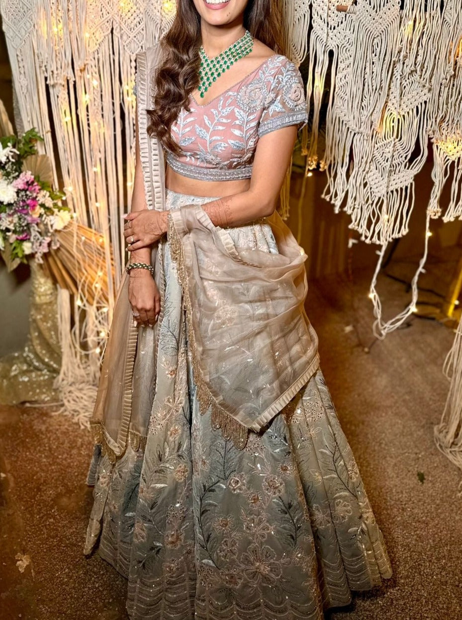 Gray Velvet Lehenga