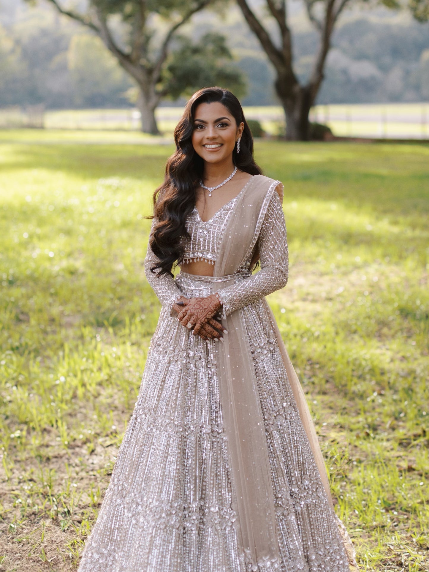 Champagne Sequin Lehenga