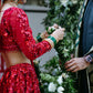 Red Sequin Lehenga Set