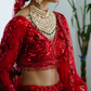 Red Sequin Lehenga Set