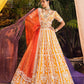 Mustard Orange Raw Silk Lehenga