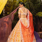 Mustard Orange Raw Silk Lehenga