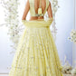 Lemon Yellow Embroidered Lehenga