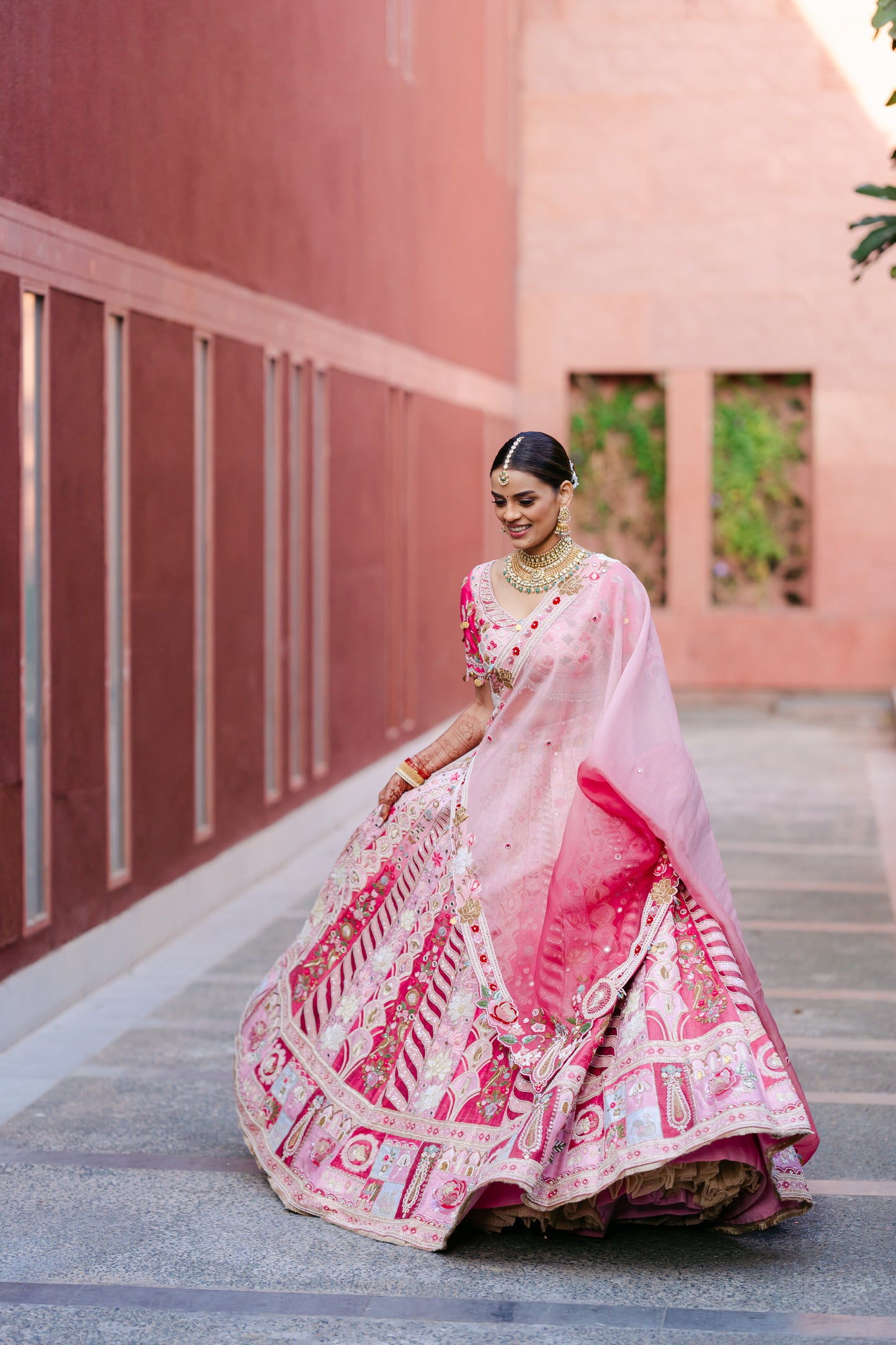 Pink Silk Lehenga