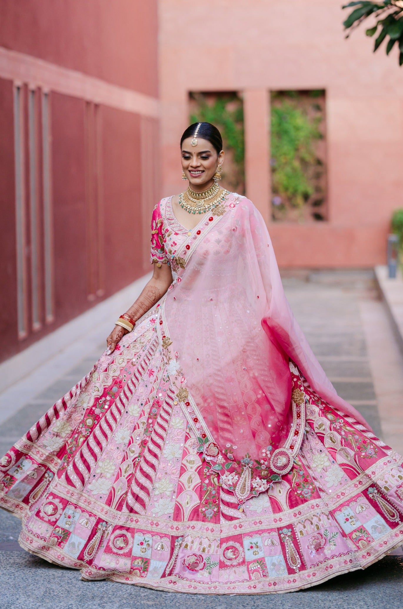 Pink Silk Lehenga