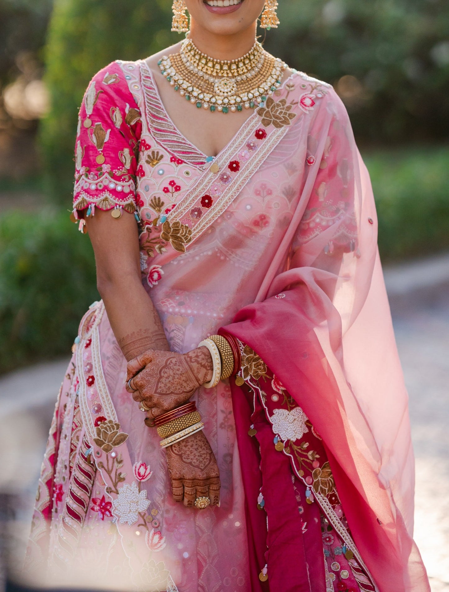 Pink Silk Lehenga