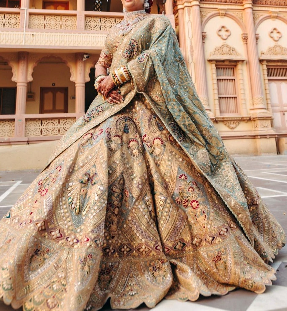 Ice Gray Silk Lehenga