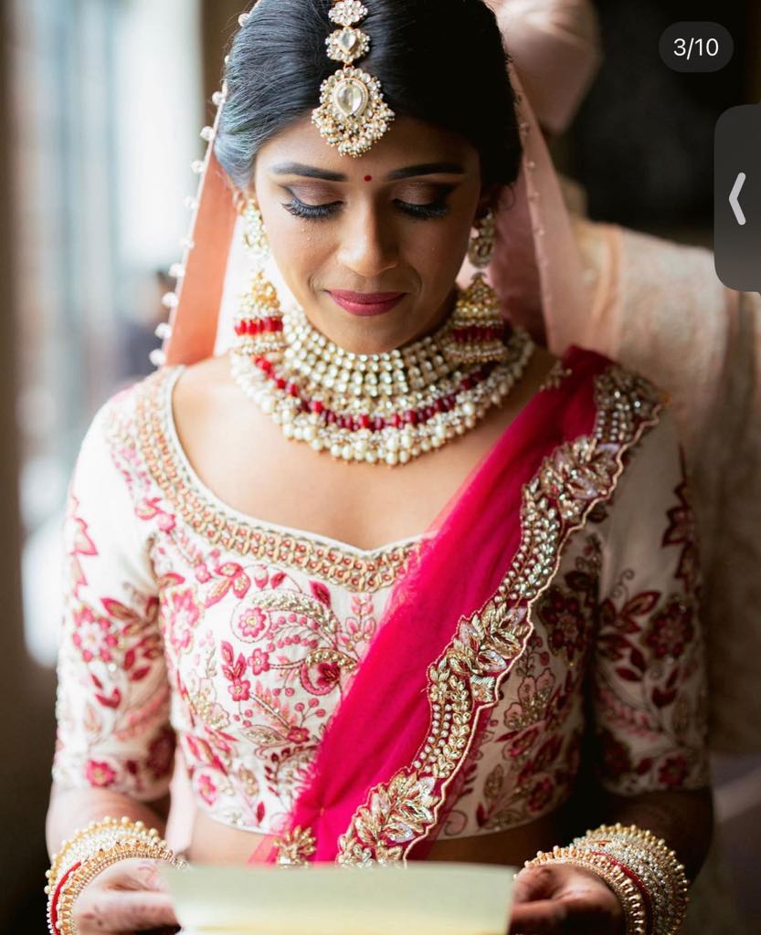 Pink Embroidered Floral Lehenga