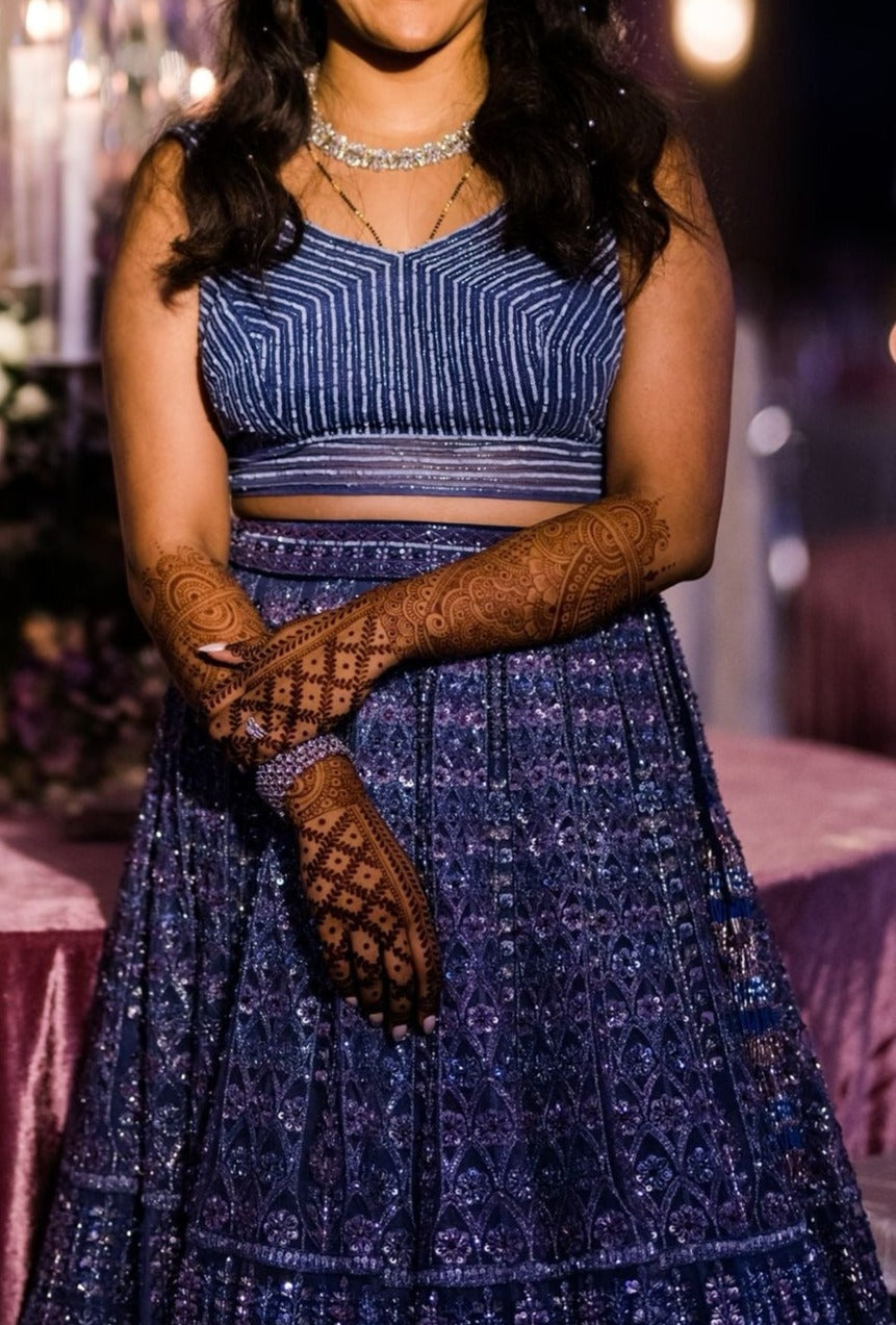 Blue Embellished Lehenga