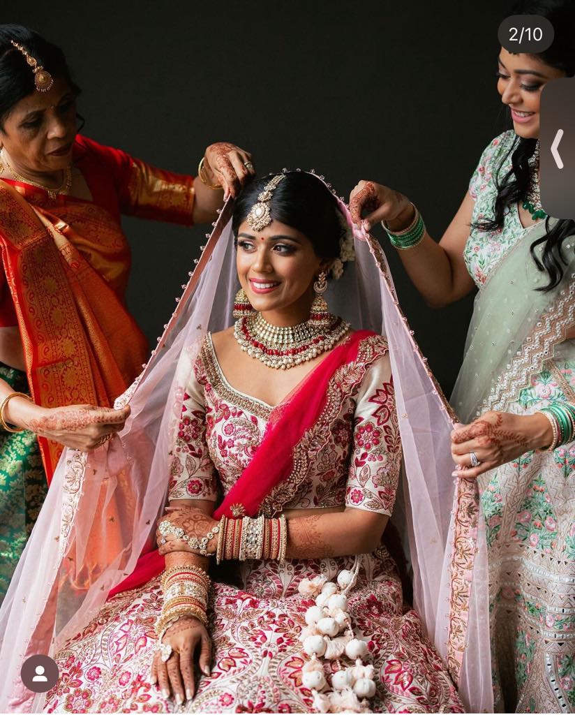 Pink Embroidered Floral Lehenga