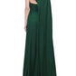 Green Embroidered Drape Gown