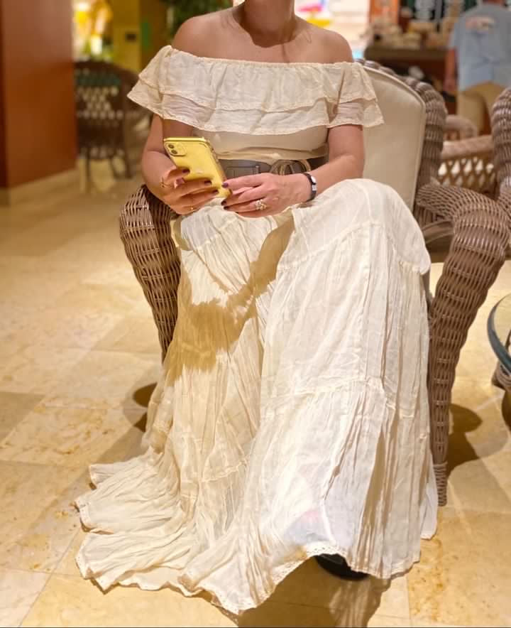 Ritu Kumar Ivory off-shoulder Dress